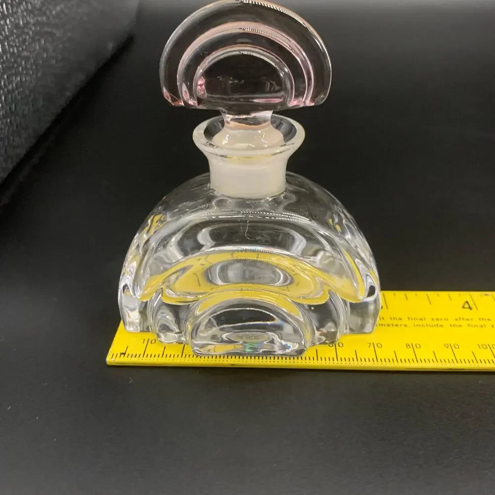 Collezione Glass Line Italy Art Deco Style Genuine Lead Crystal Bottle Pink Lid - Picture 9 of 11